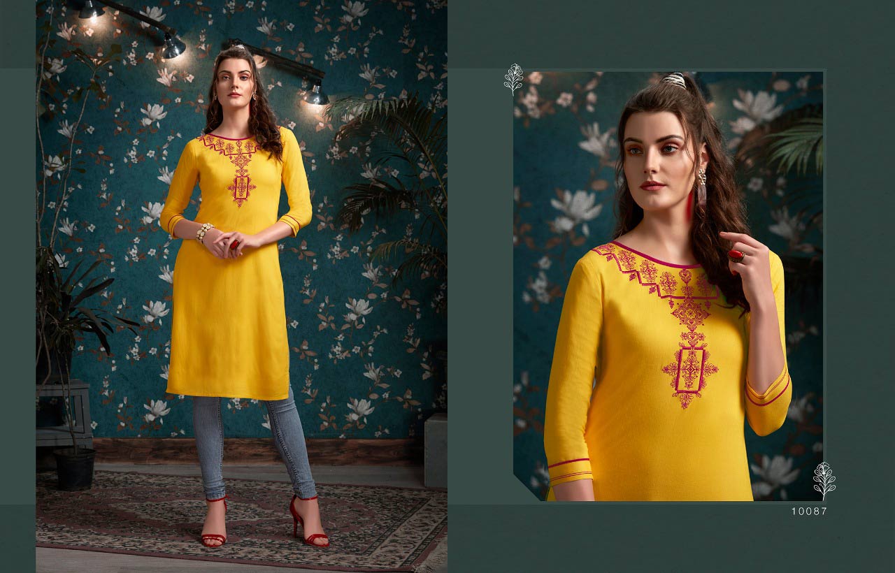 Lily Vol-16 Kajree Rayon Embroidery Wholesale Kurti Lily Vol-16 Kajree Rayon Embroidery Wholesale Kurti